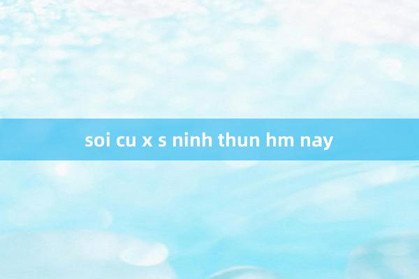 soi cu x s ninh thun hm nay