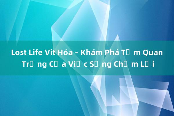 Lost Life Vit Hóa – Khám Phá Tầm Quan Trọng Của Việc Sống Chậm Lại