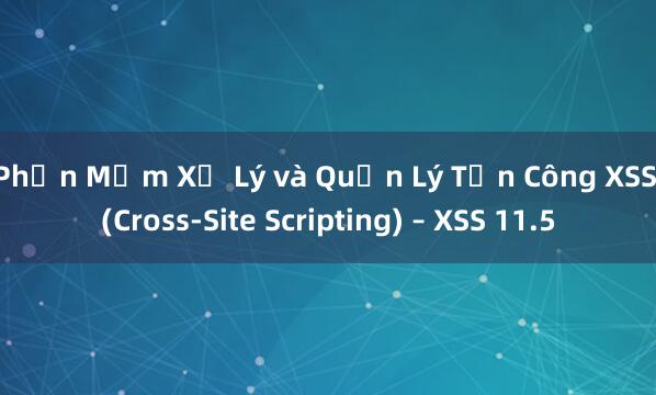 Phần Mềm Xử Lý và Quản Lý Tấn Công XSS (Cross-Site Scripting) – XSS 11.5